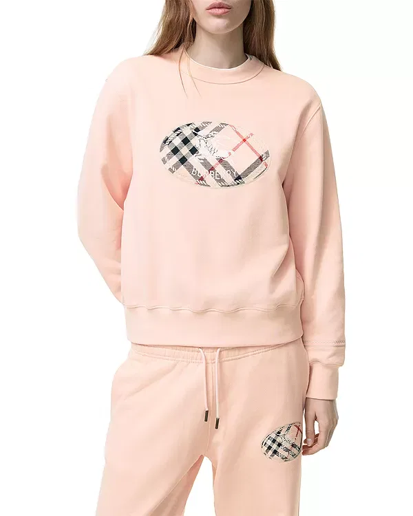 Женский свитшот с принтом Check Knight Stamp Burberry, Compact Pink