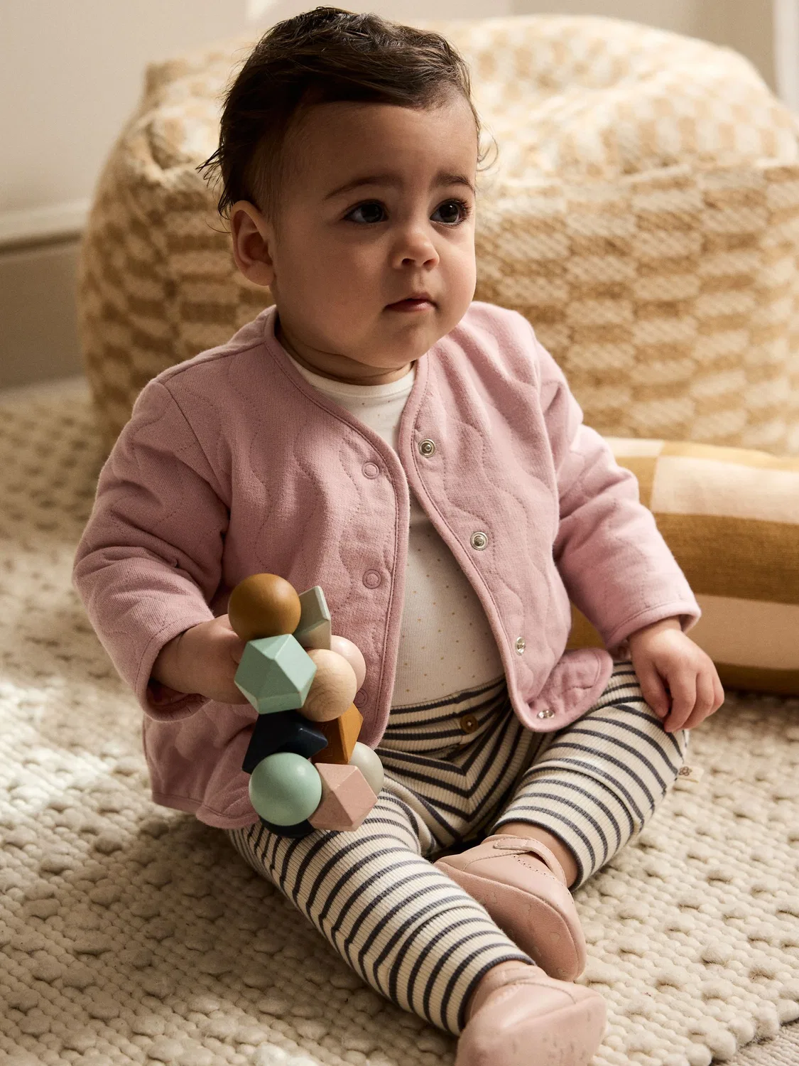 Куртка стеганая Pink Jersey Quilted Baby Jacket Next, розовый
