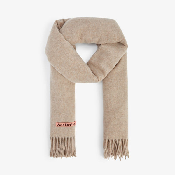 

Шерстяной шарф Canada New с бахромой Acne Studios, цвет oatmeal melange