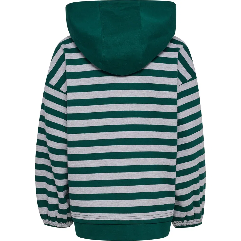 Детское худи для девочек с контрастными вставками Conelly Boxy Contrast Hummel, Green — фото 2