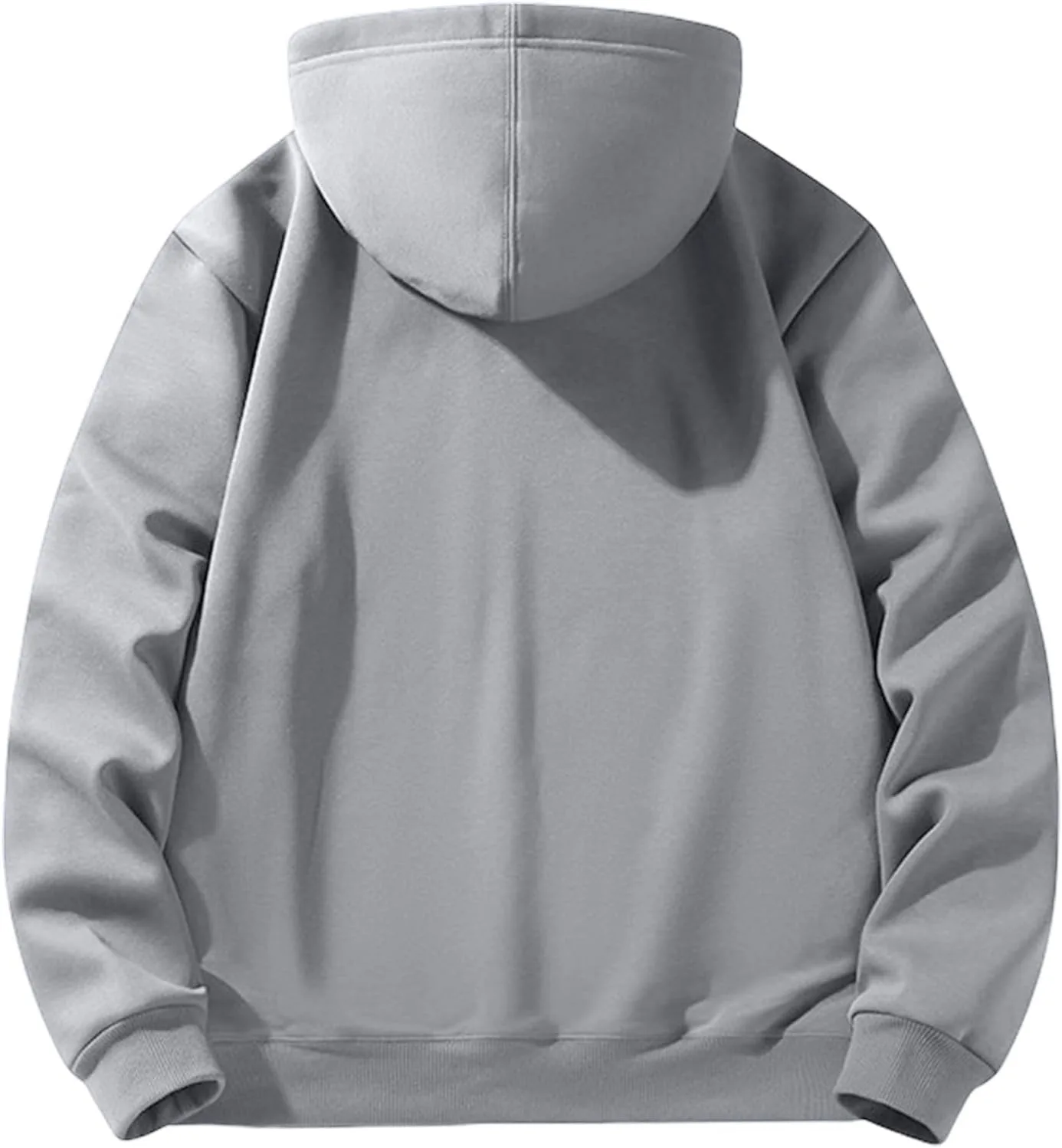 Толстовка с капюшоном на молнии для мужчин, Casual, длинный рукав, с карманом, Plus Size — фото 3