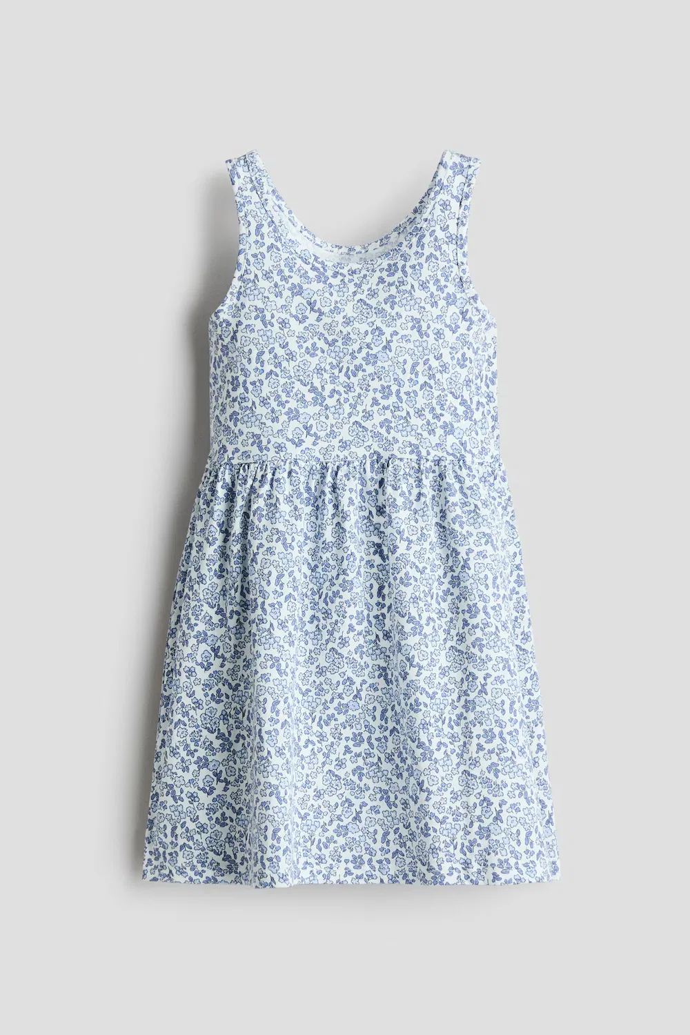 Хлопковое платье с узором H&M, Hellblau/Geblümt