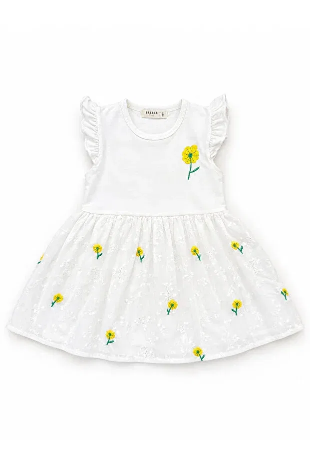 Детское платье для девочек с коротким рукавом Summer Dress Breeze Kids, Ecru — фото 3