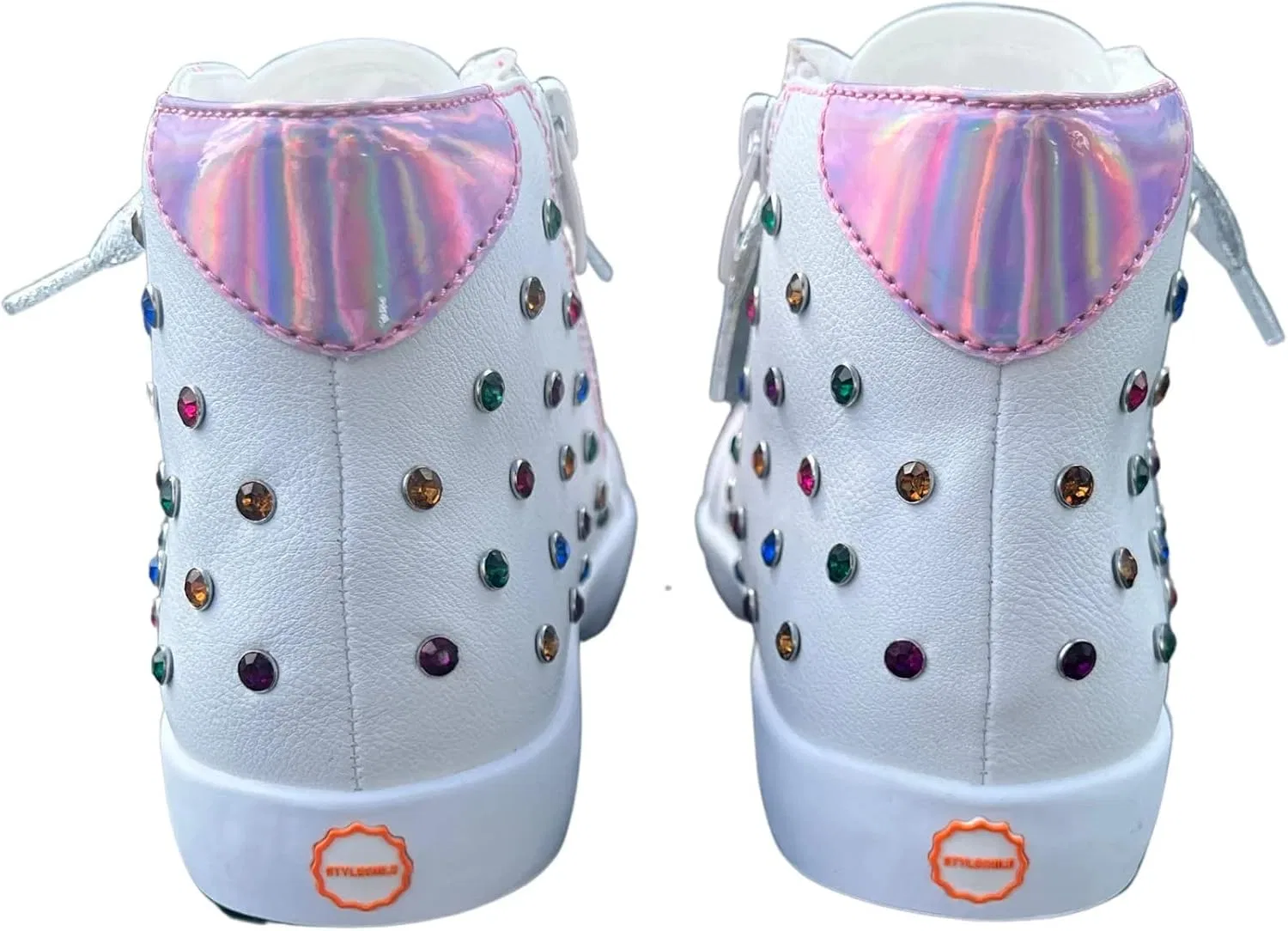 Детские кроссовки для девочек с принтом High-Top Fashion Sneakers StyleChild, White — фото 3