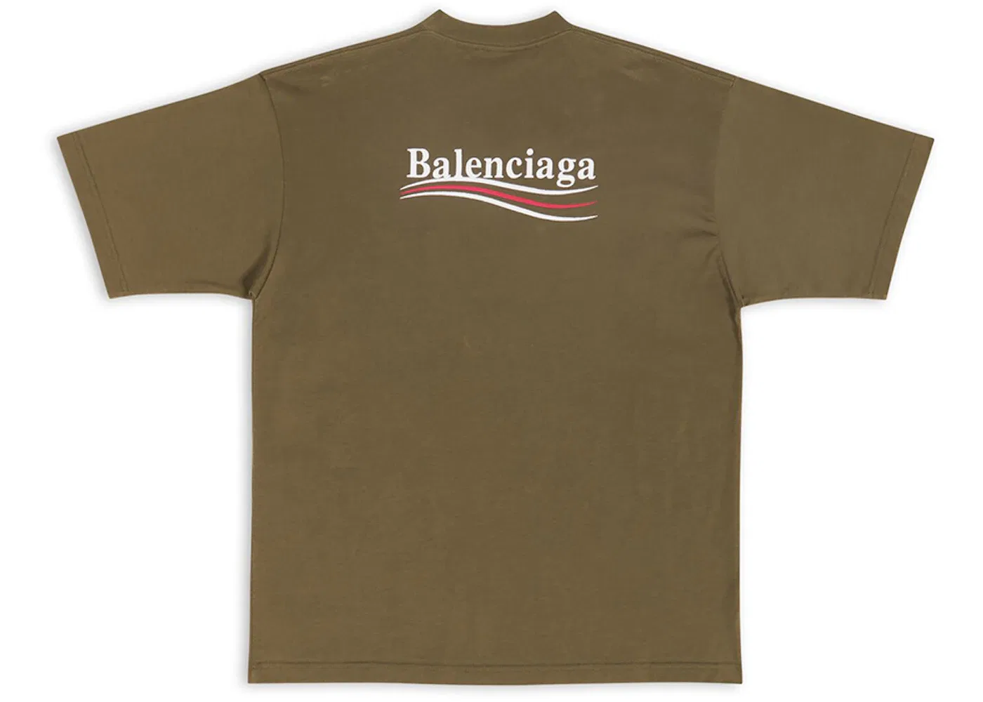 Мужская футболка свободного кроя Political Campaign Balenciaga, Kaki — фото 2