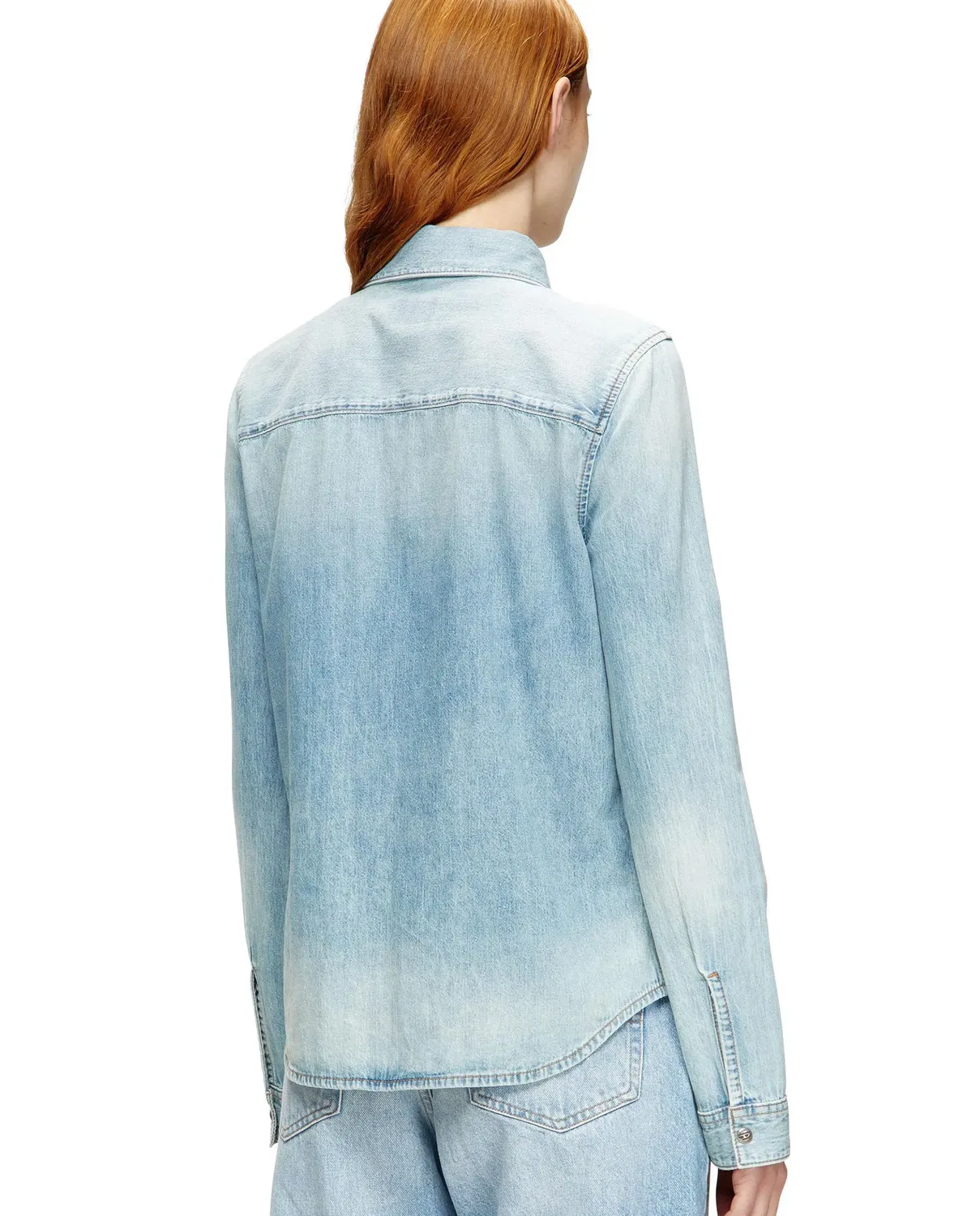 Женская рубашка из денима с длинным рукавом Diesel, Azul Claro — фото 2