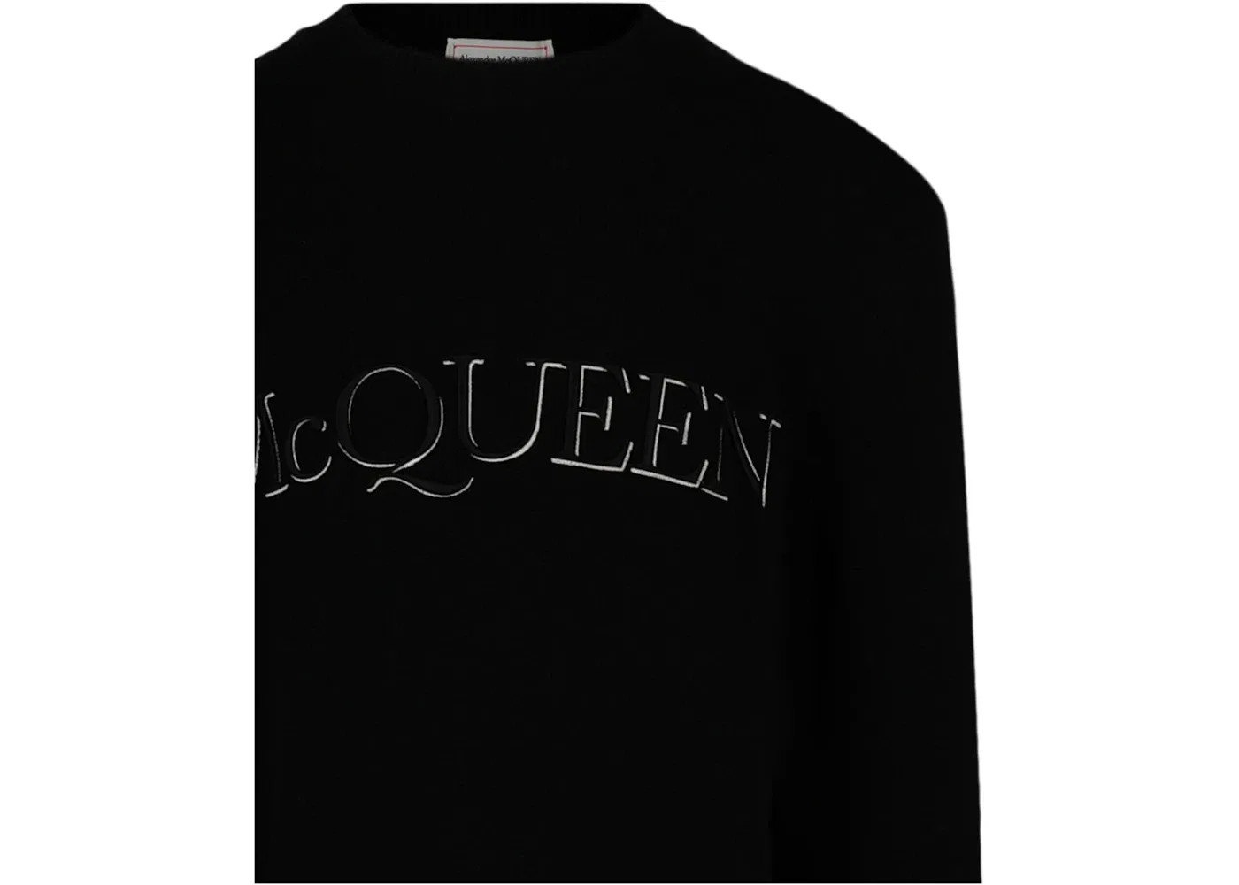Мужской свитер с вышивкой Alexander McQueen Sweater, Black White — фото 3