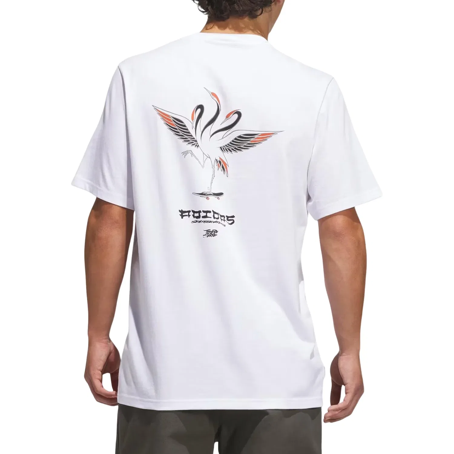 Мужская футболка для скейтбординга Skateboarding x Temple of Skate Crane T-Shirt Asia Sizing 'White' adidas, белый — фото 4