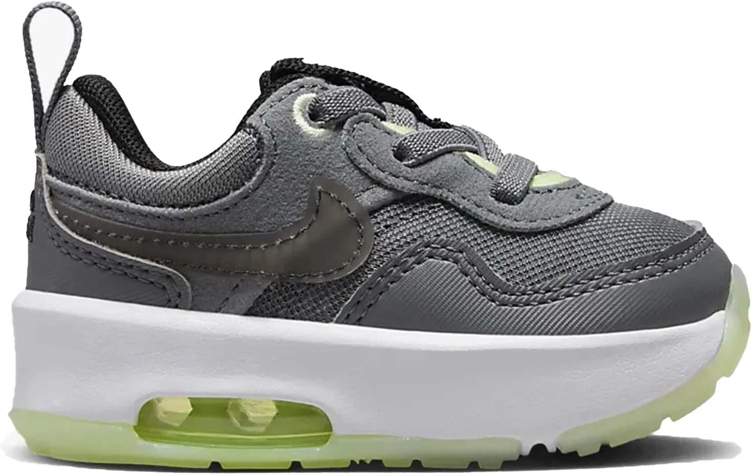 Детские кроссовки для мальчиков Nike Air Max Motif, Smoke Grey/Black/Barely Volt — фото 2