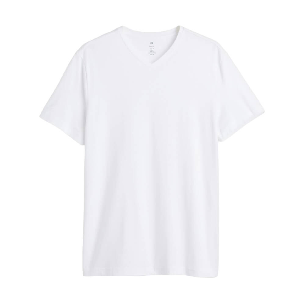 

Футболка H&M V-neck Slim Fit, белый