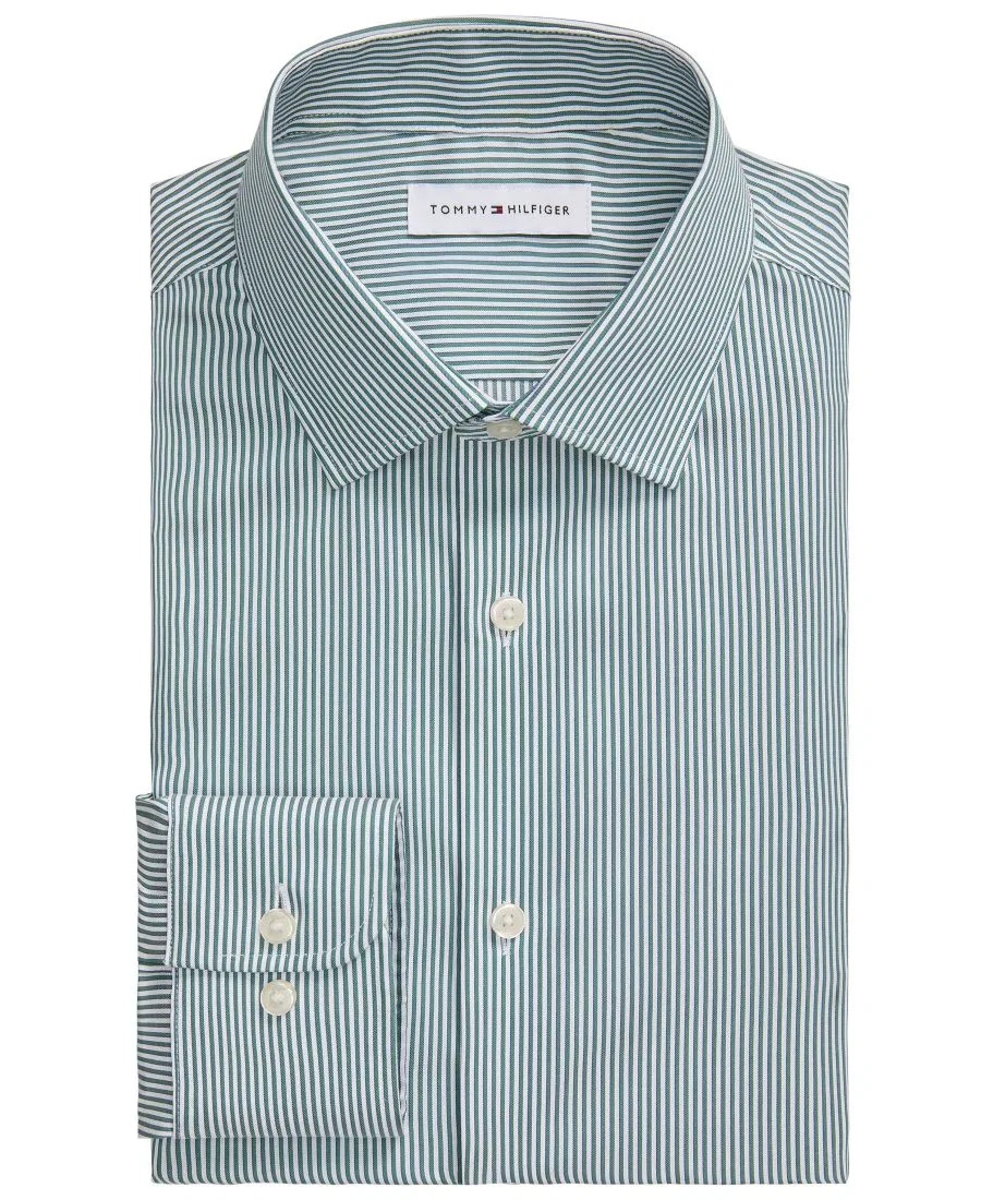 Рубашка с воротником-стойкой, в полоску Tommy Hilfiger, Light Blue — фото 3