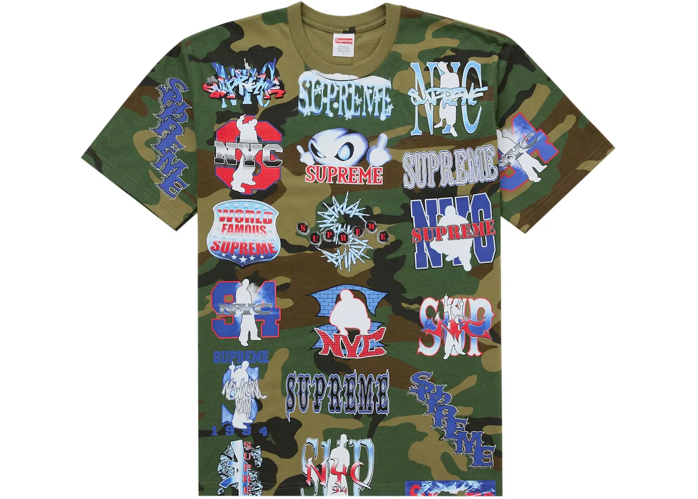 Мужская футболка Supreme Flash Tee, Woodland Camo