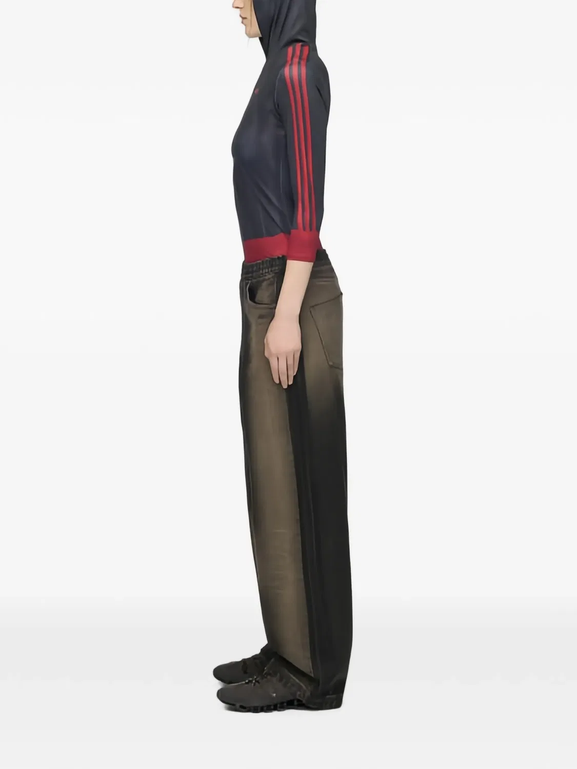 Джинсы широкие серые Adidas, серый — фото 4