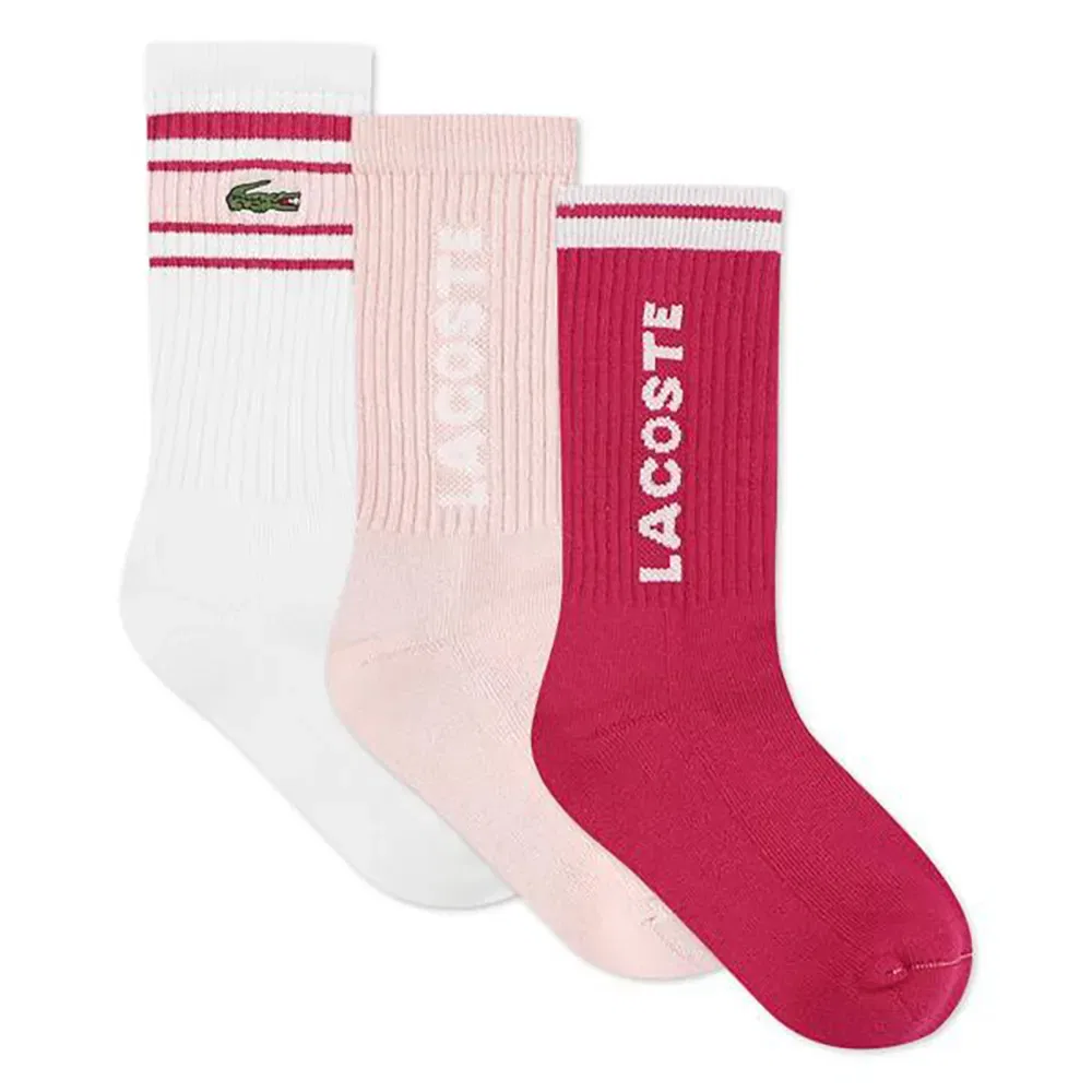 Носки Lacoste Kids Stripe Crew 3 пары, мультиколор — фото 2