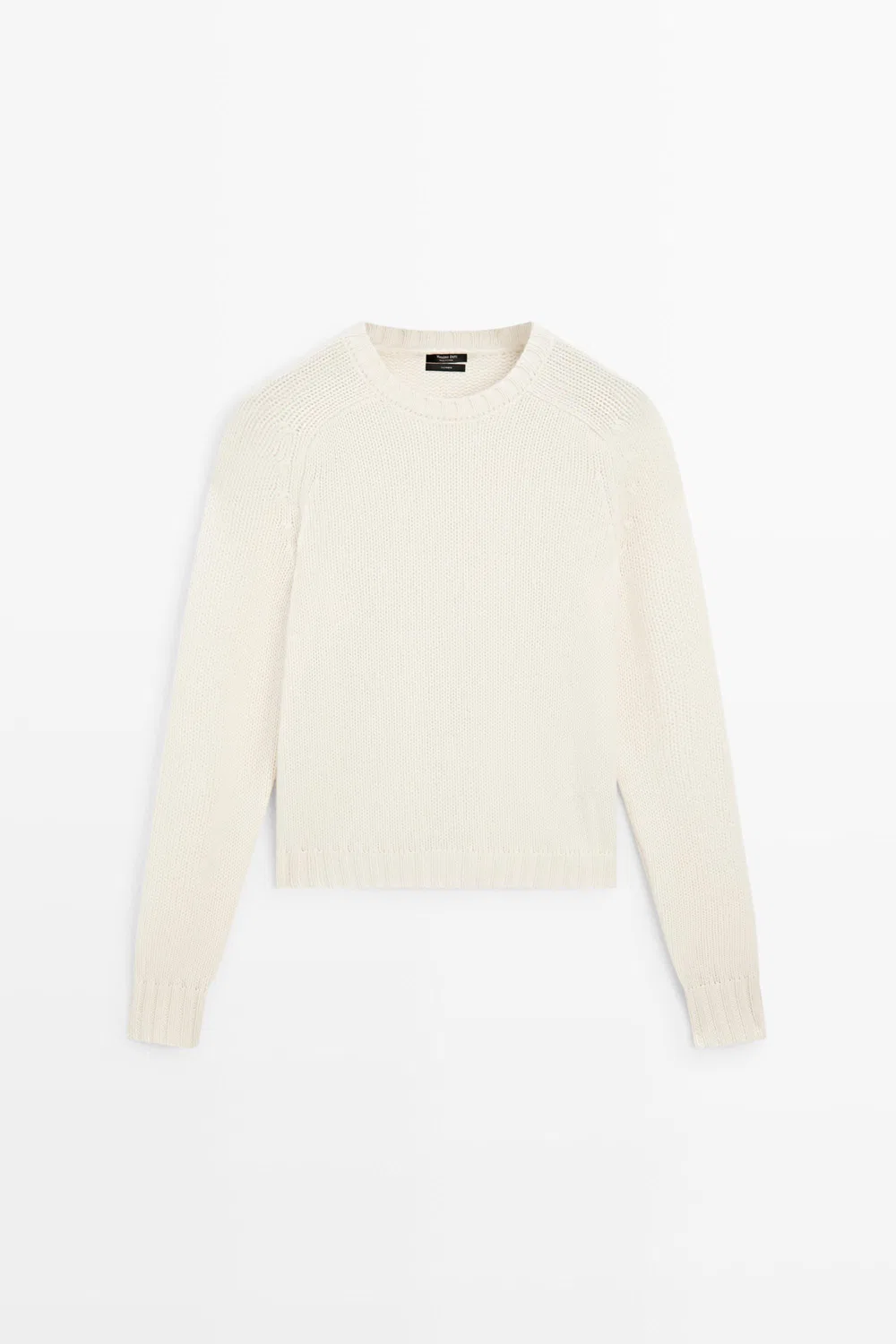 Укороченный вязаный свитер Massimo Dutti Vanilla, из 100% кашемира, Vanilla — фото 2