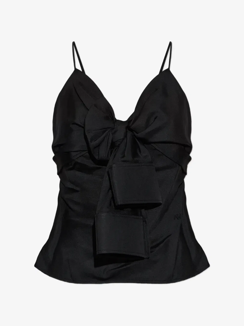 Шелковый топ с бантом Alexander Wang, черный