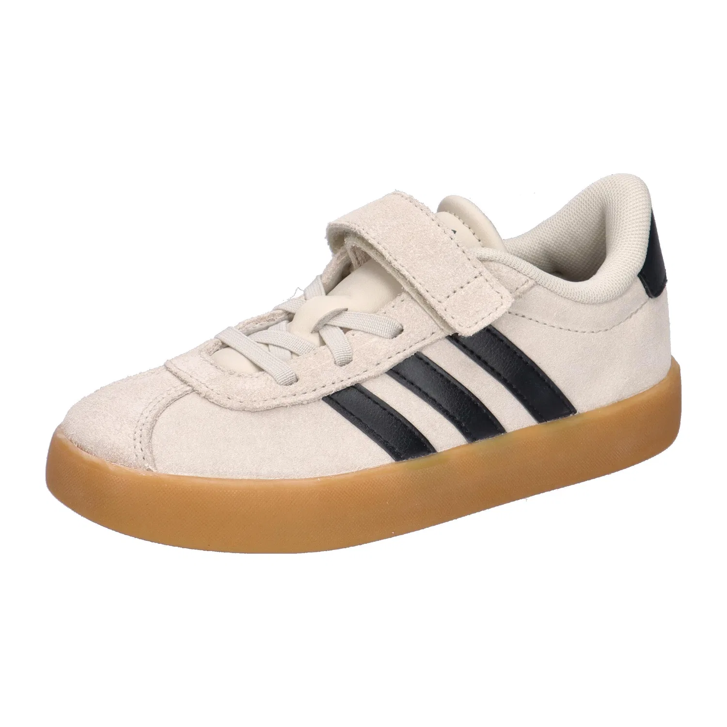 Детские кроссовки с замшевым верхом VL Court 3.0 EL C Adidas, Beige Schwarz Braun