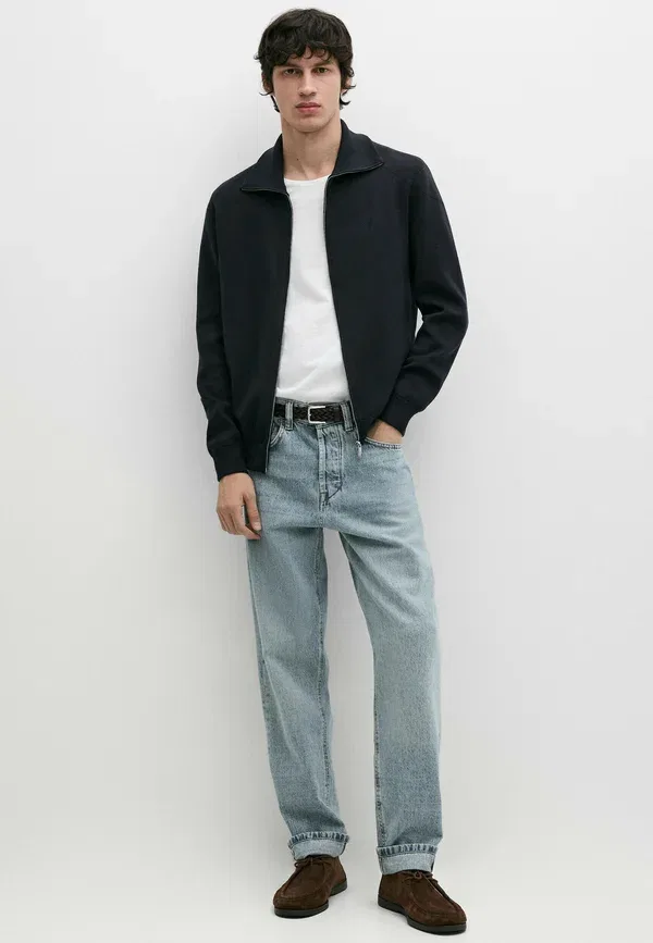 Кардиган из хлопка Cardigan Massimo Dutti, темно-синий — фото 2