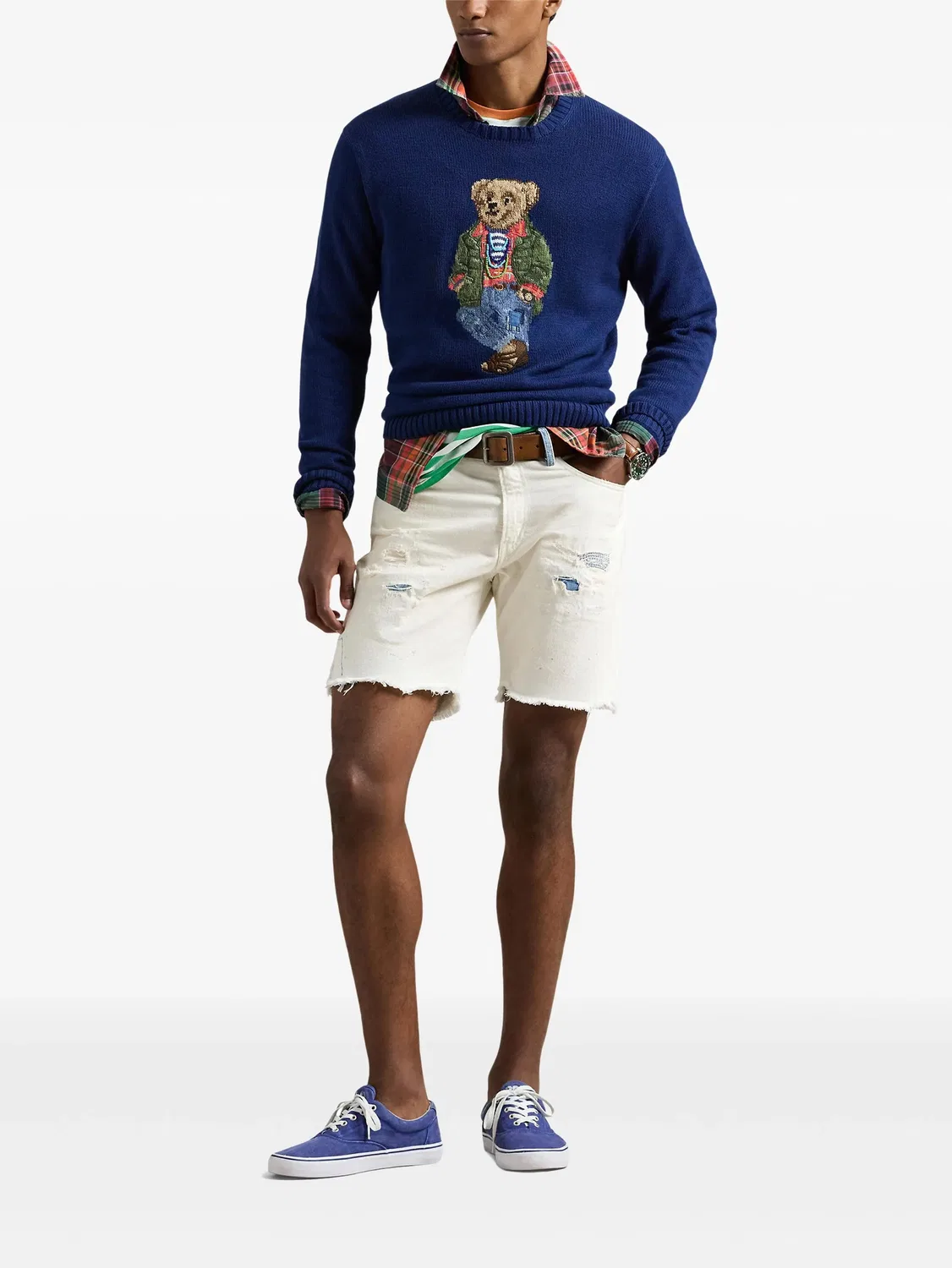 Polo Ralph Lauren Вязаный свитер Polo Bear синий — фото 4