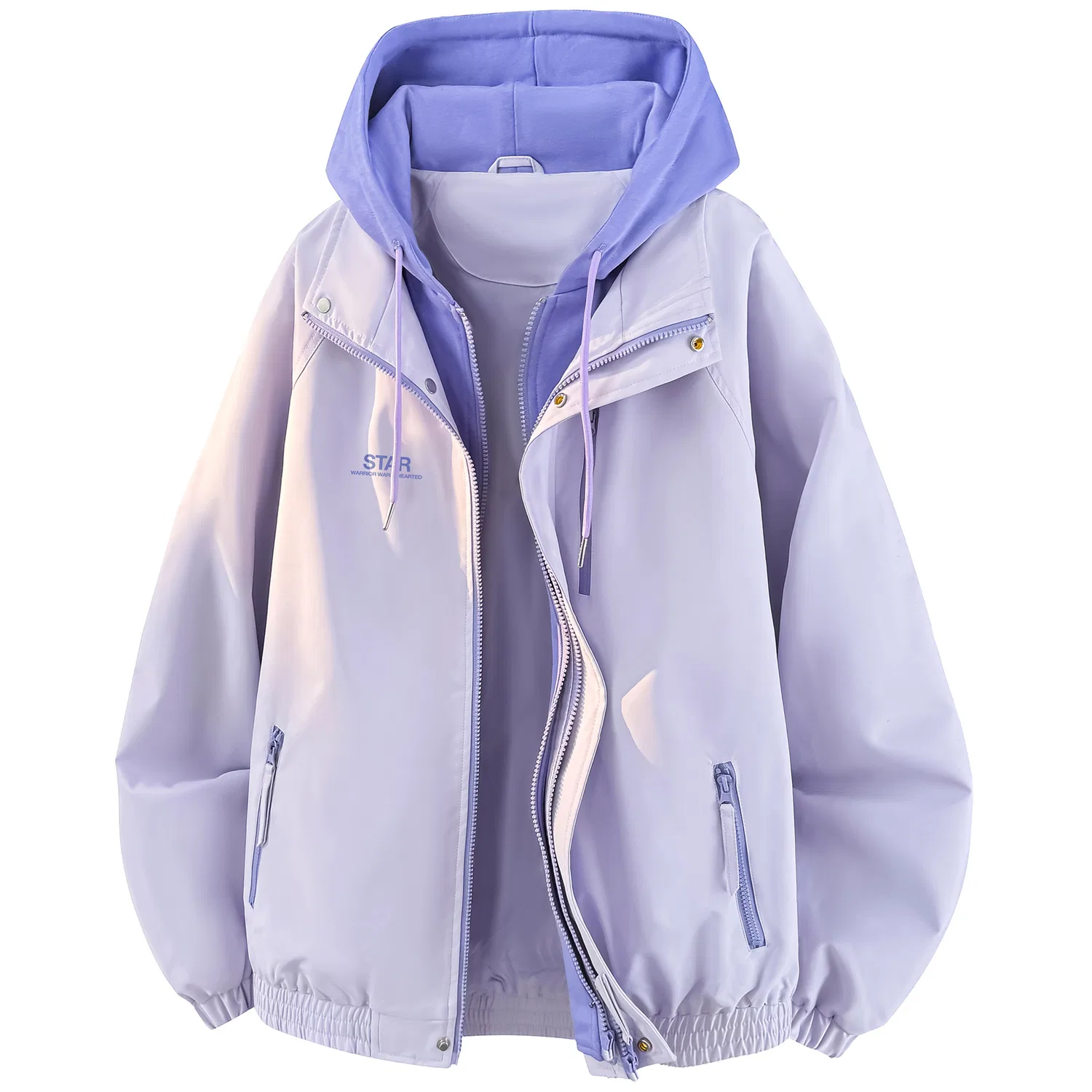 Детский худи с капюшоном и воротником-стойкой Hazy Purple WARRIOR