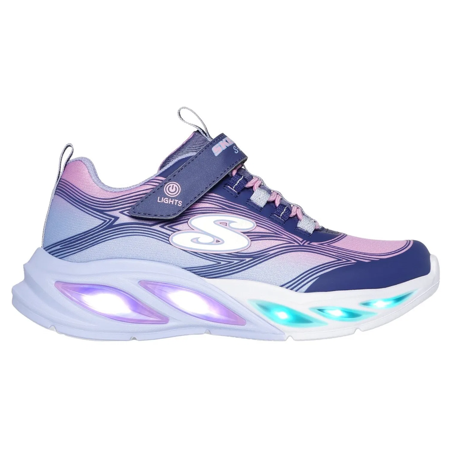 Детские кроссовки с подсветкой Skechers COSMIC GLOW LIGHTS, Navy-Multi — фото 4