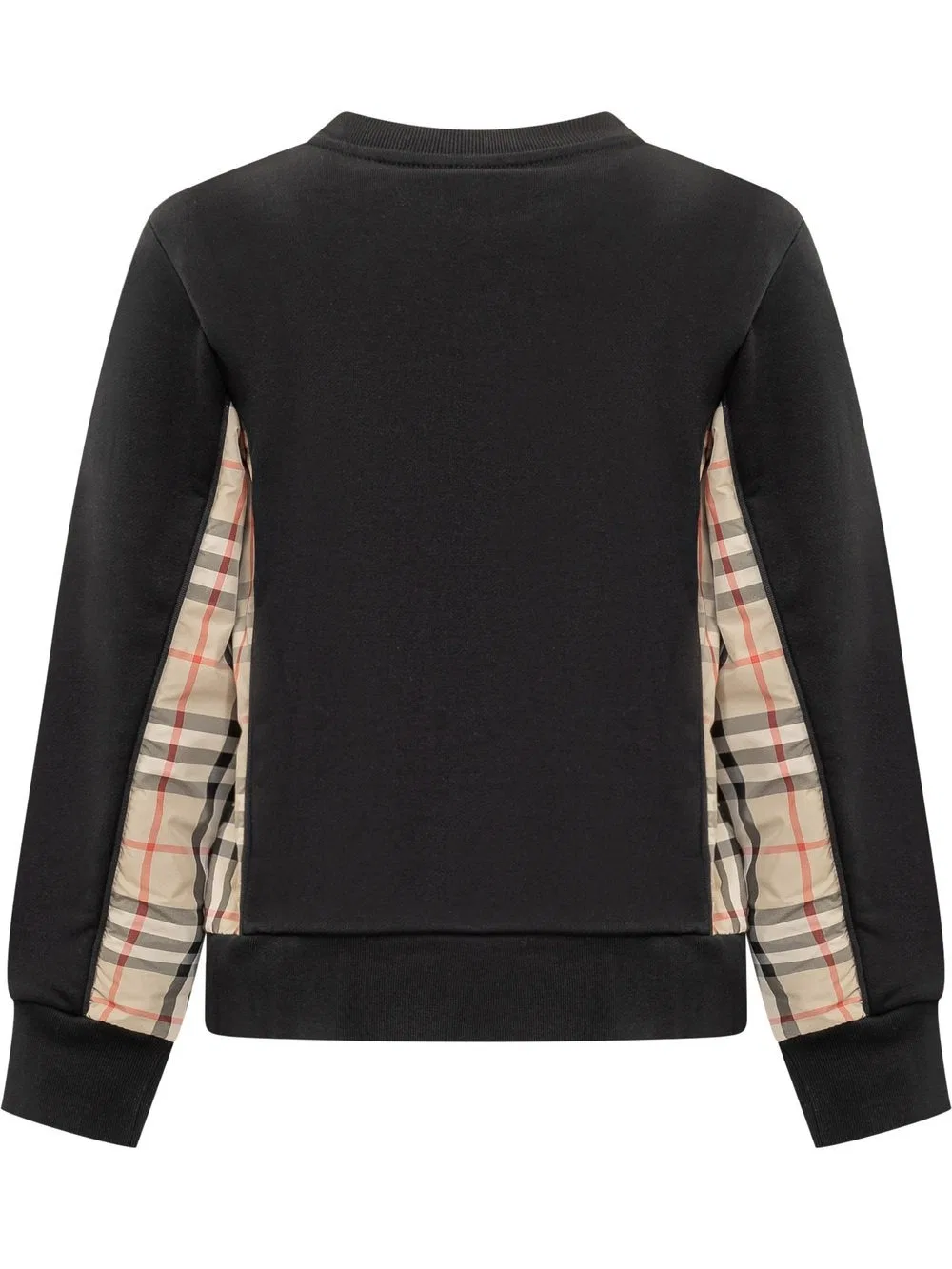 Детский свитшот с панно в клетку Vintage Kids Vintage-Check Panel Sweatshirt Burberry, Black — фото 2
