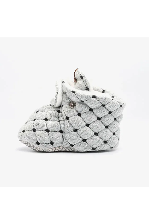 Детские пинетки для новорожденных с галактическим принтом Little poffy baby booties Lp Littlepoffy, Gray — фото 4