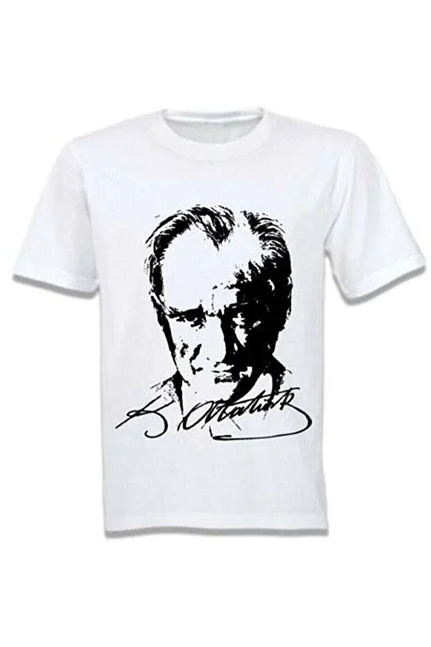 Детская футболка с принтом Ataturk printed children's t-shirt girls boys unisex Babixkids, White — фото 3