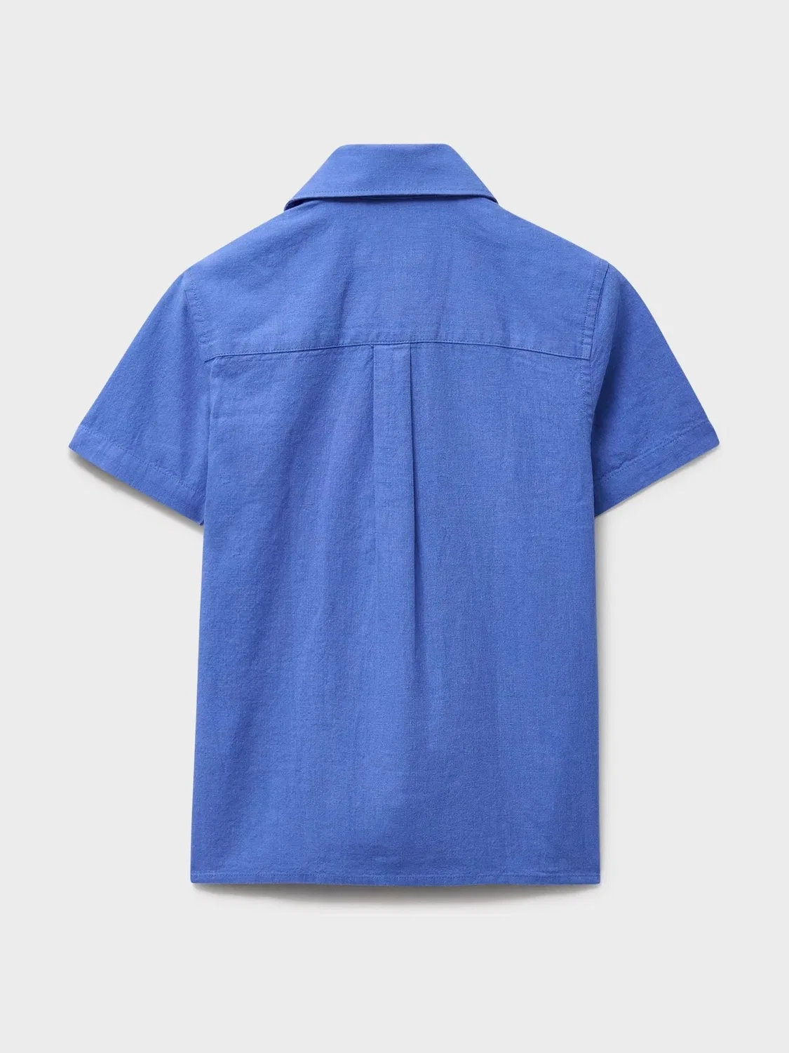 Рубашка с коротким рукавом из хлопка и льна Crew Clothing, синяя — фото 2