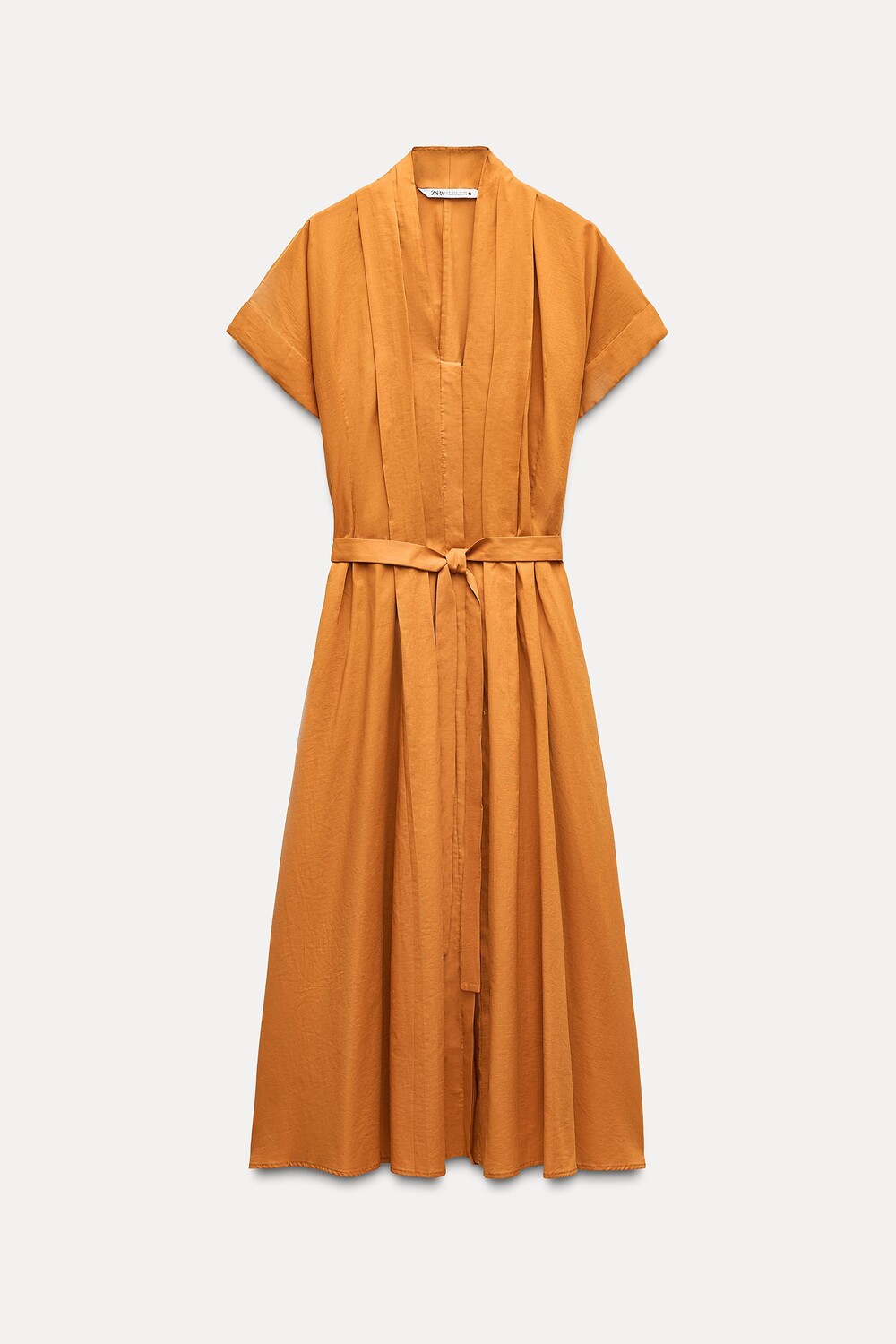 

Платье Zara Zw Collection Shirt With Belt, оранжевый
