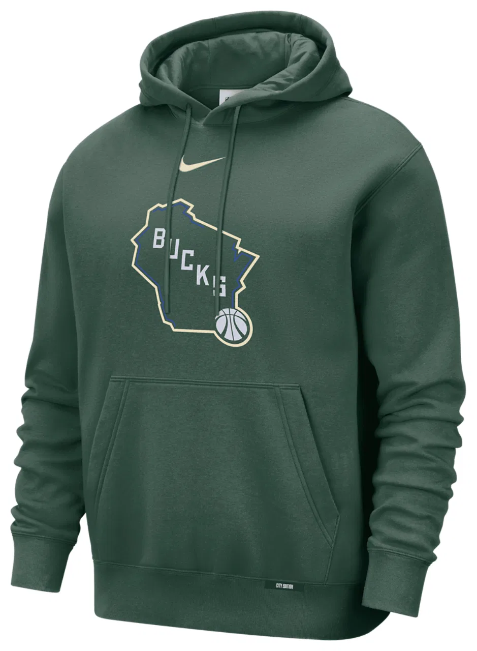 Худи мужское Bucks Club Logo City Edition Nike, цвет Multi/Green