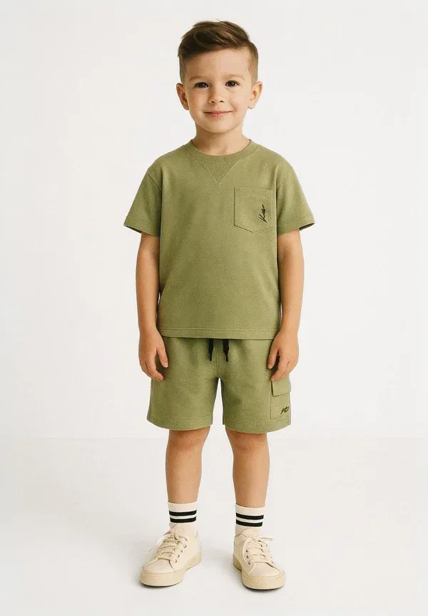 Комплект футболка и шорты хлопковый Minoti light green, светло-зеленый