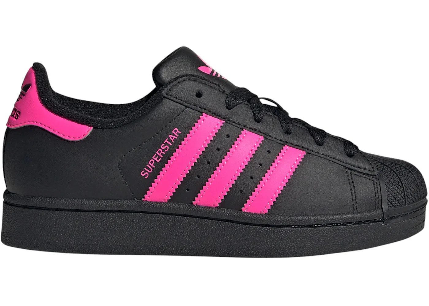Детские кроссовки lifestyle Adidas Superstar II, Core Black/Lucid Pink/Core Black