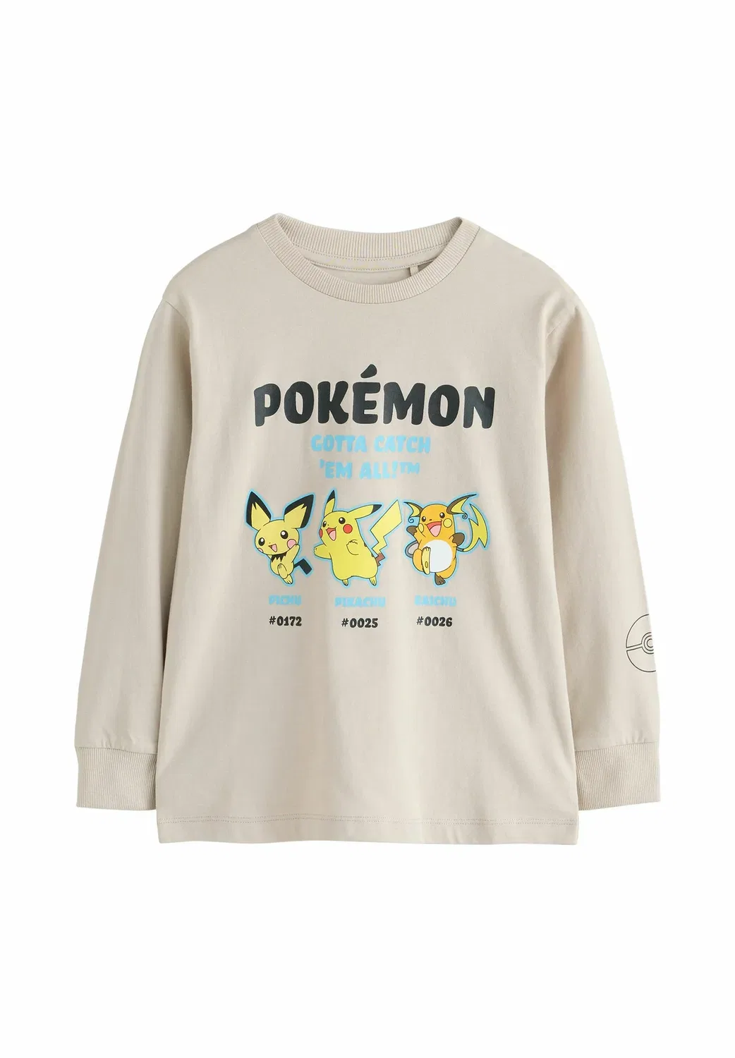 Футболка с длинным рукавом Pokémon - топ с длинными рукавами Next, Cement