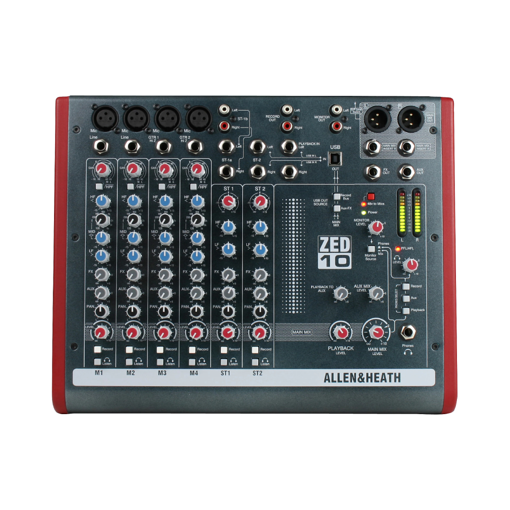 

Allen & Heath ZED-10 10-канальный USB-микшер