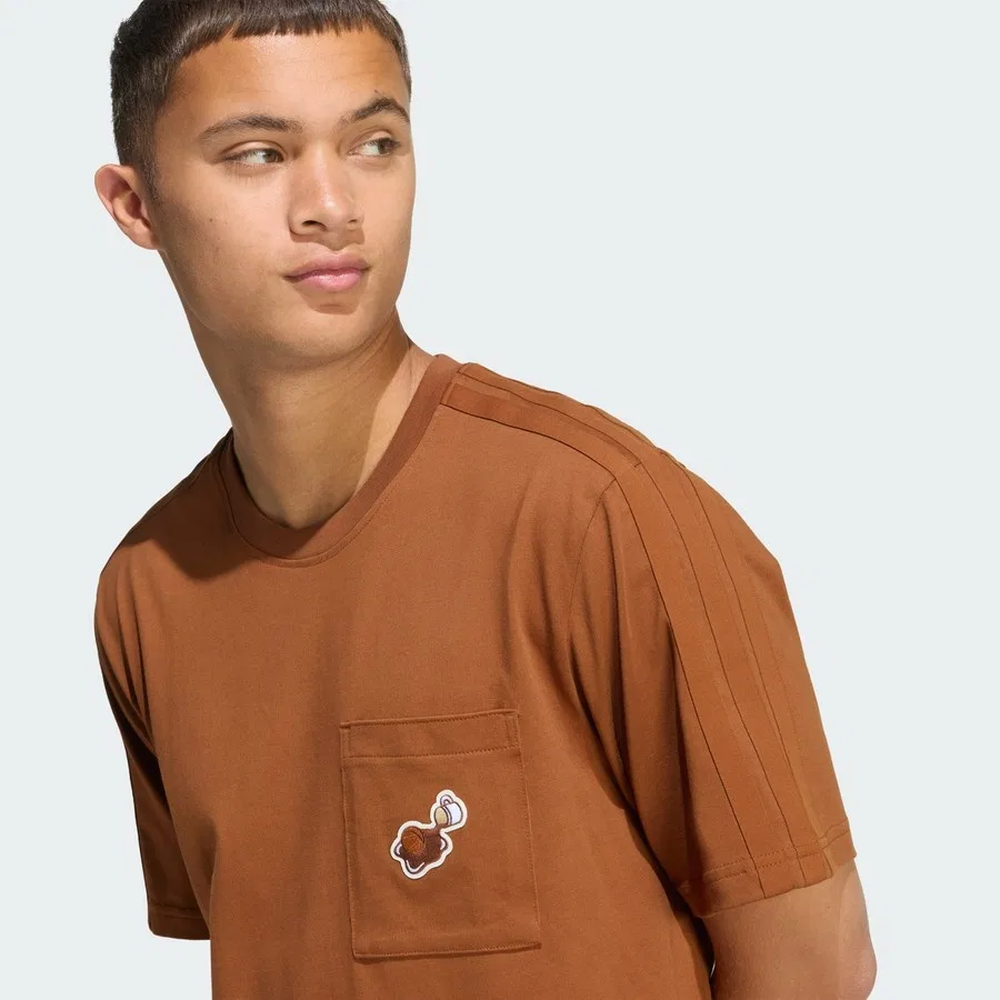 Футболка с длинным рукавом Lux Coffee Cafe Hoop Pocket Graphic adidas, Бронзовый — фото 4