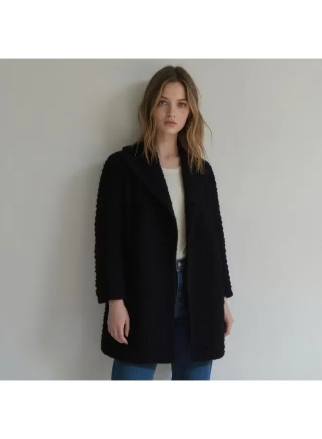 Кардиган ажурный с длинным рукавом Zara, черный — фото 2