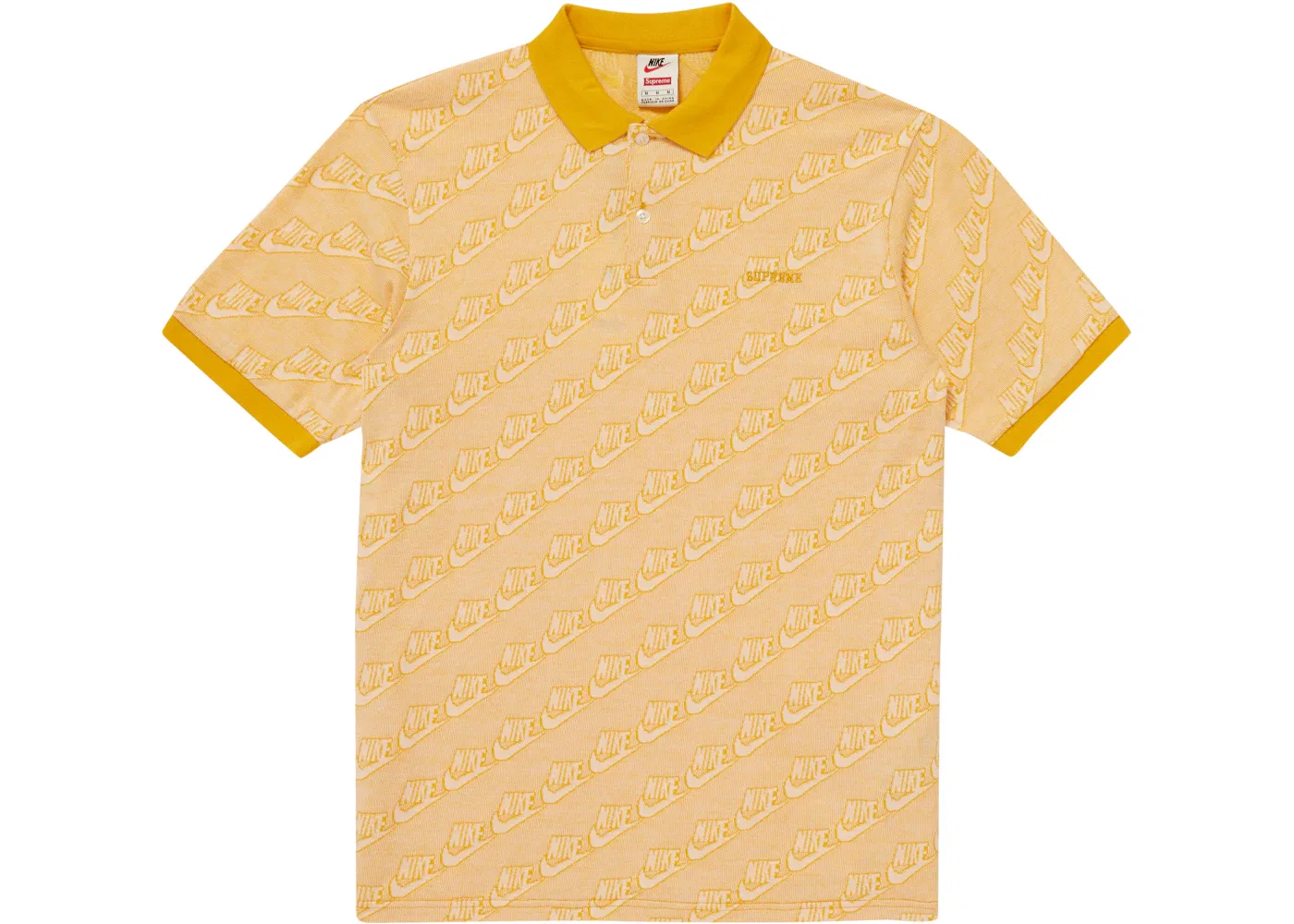 Мужское поло с жаккардовым узором Supreme Nike, Mustard