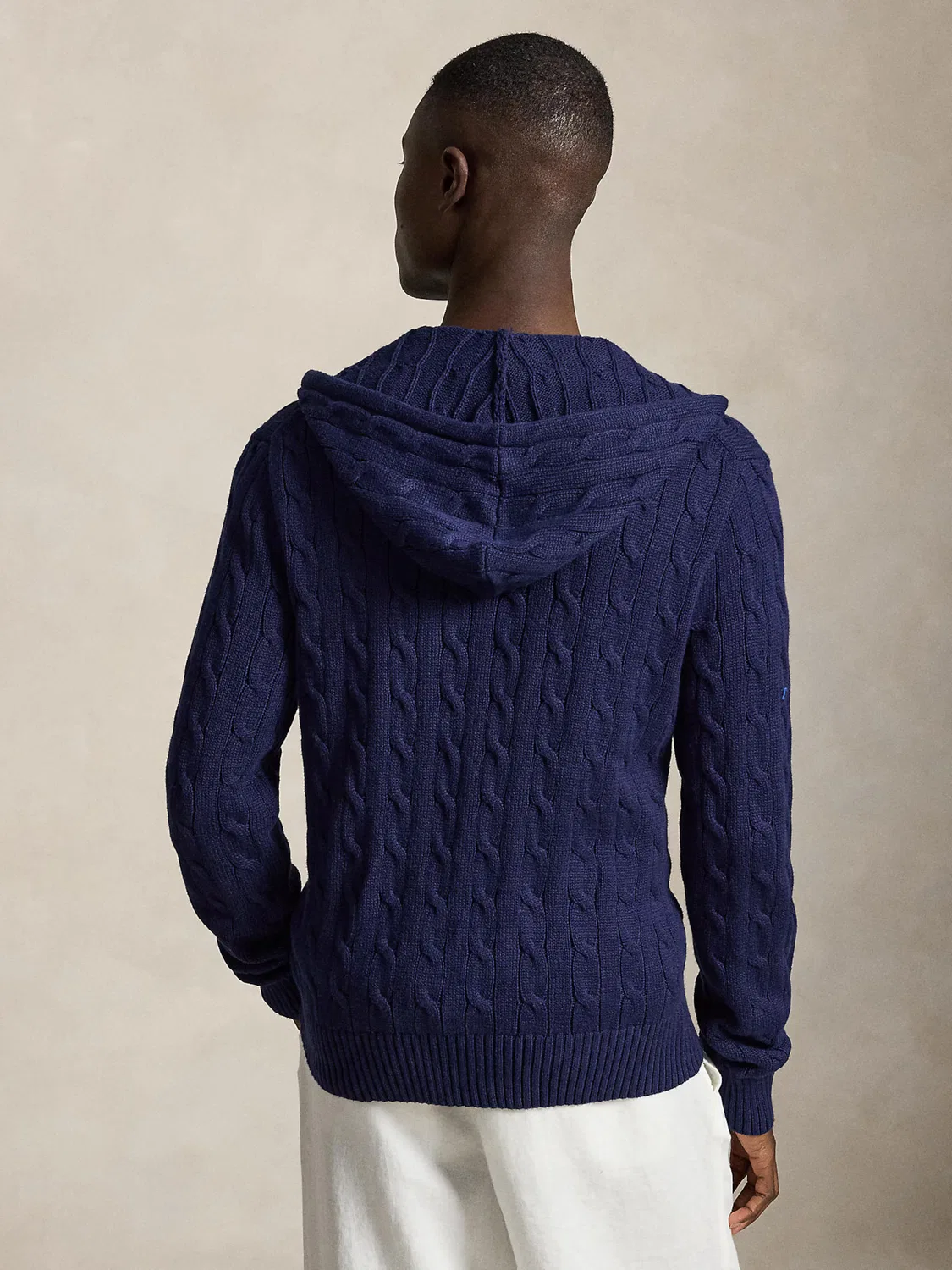 Вязаный кардиган Polo Ralph Lauren темно-синего цвета — фото 3