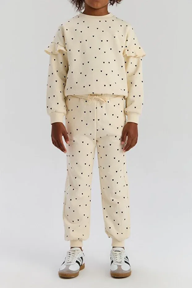 Детский комплект спортивного костюма для девочек с принтом Tyess Basic, Patterned — фото 3