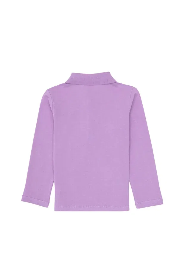 Детские свитшот для девочек с воротником-поло U.S. Polo Assn., Lilac — фото 4