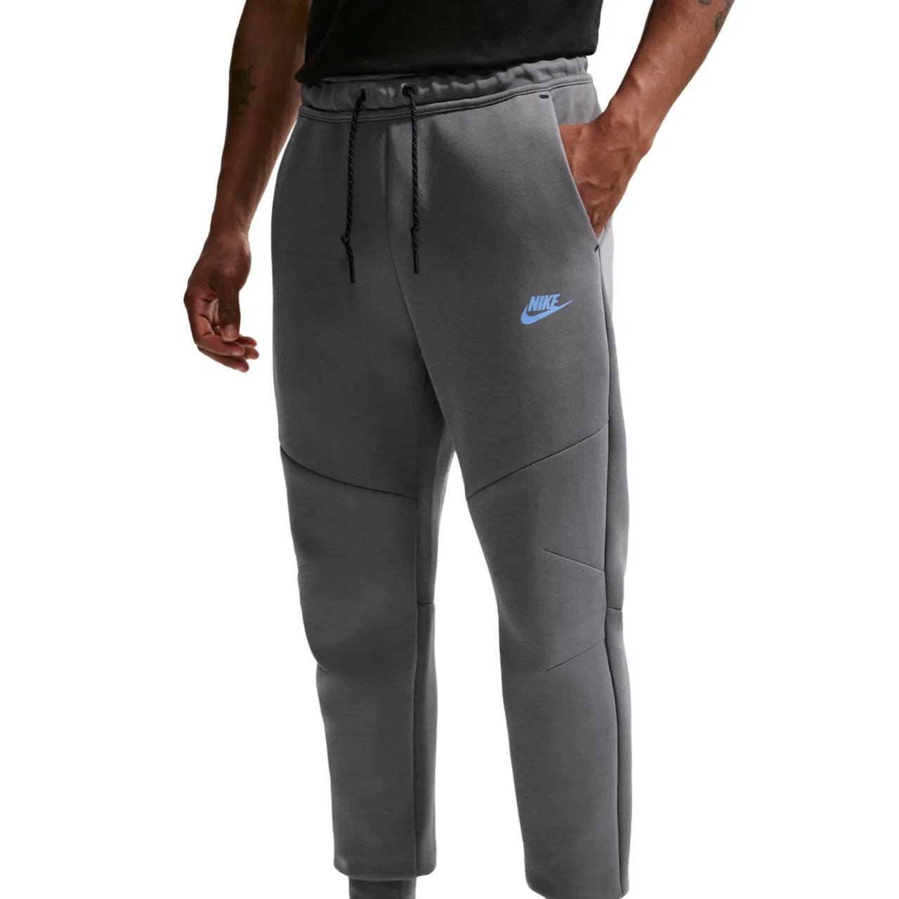 Мужские спортивные брюки из футера с эластичным поясом Nike Tech Fleece, Smoke Grey Football Blue