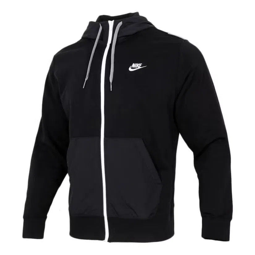 Худи мужское с капюшоном из футера Nike, черный