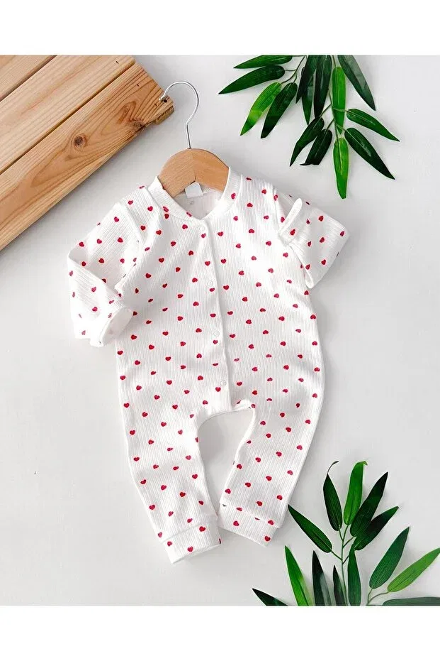 Детский комбинезон для девочек с длинным рукавом Yukobaby Bebeğiniz Için En Doğalı, White