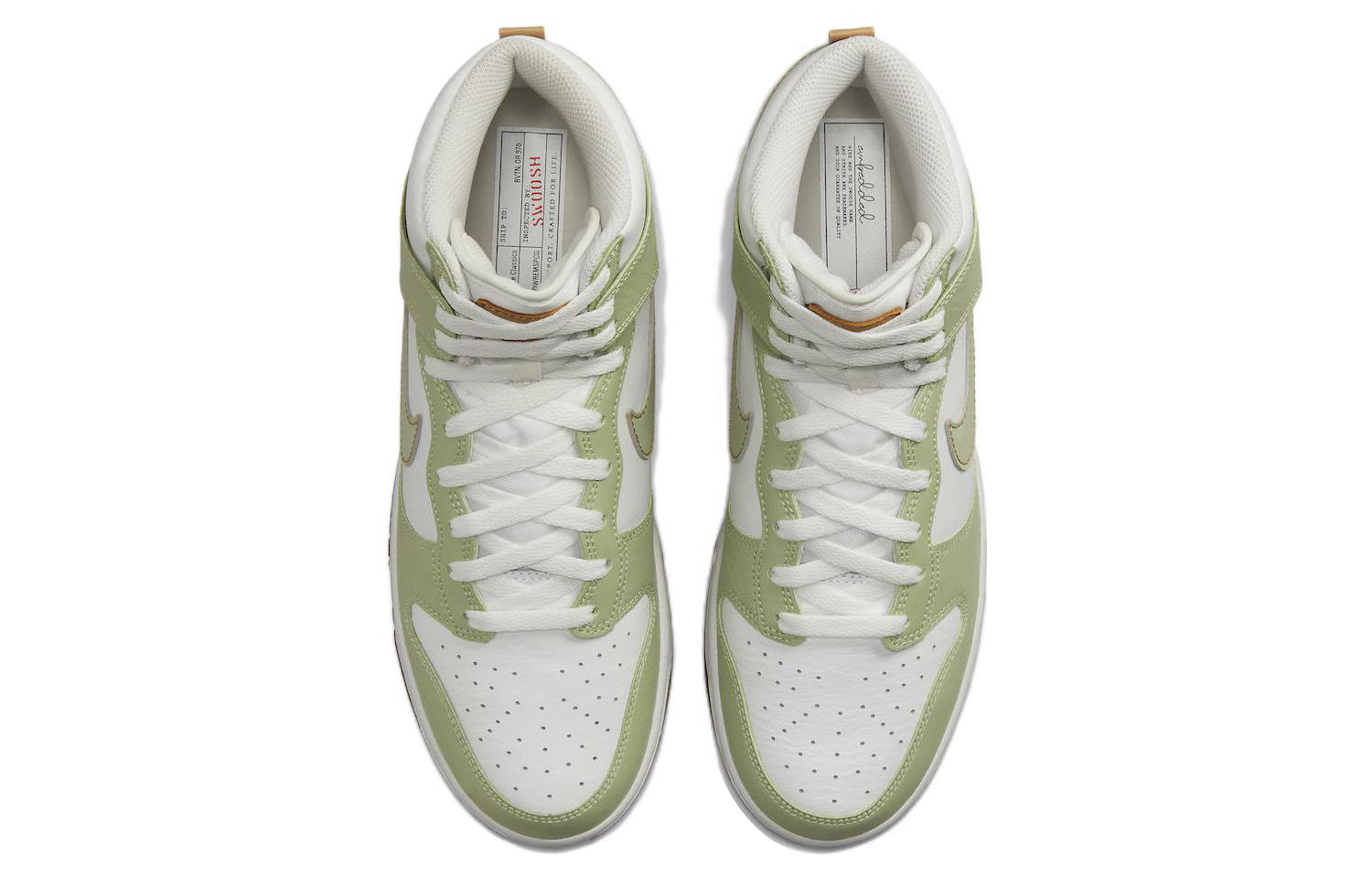 Кроссовки Nike Dunk High SE, белый/светло-зеленый — фото 4