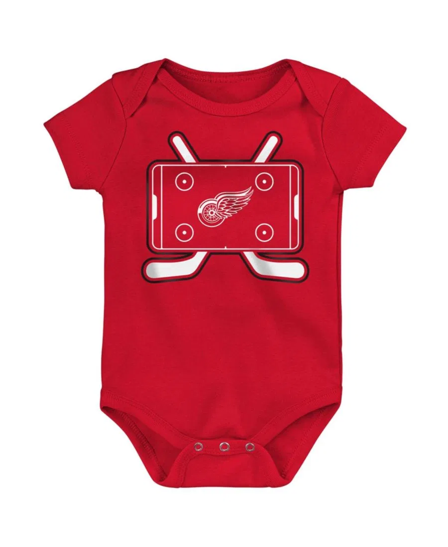 Комплект боди с коротким рукавом для малышей, с принтом Detroit Red Wings Outerstuff, Cream — фото 2