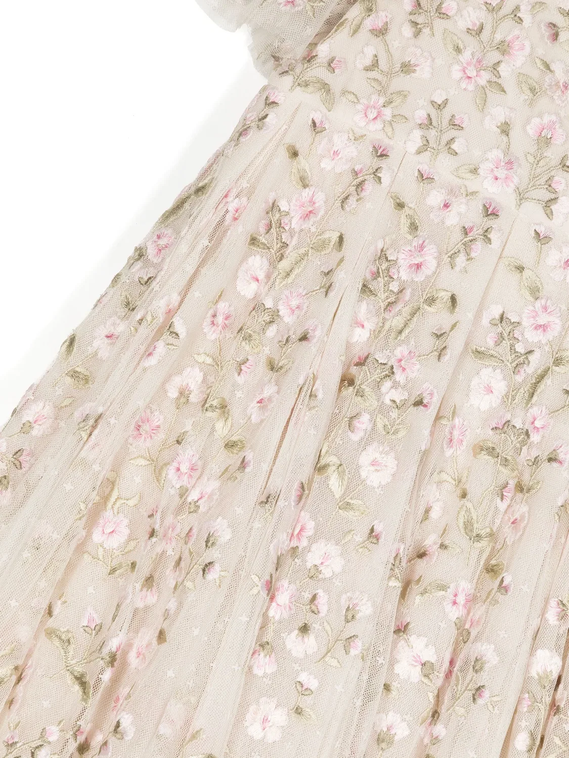 Платье с вышивкой цветов Posy Pirouette Needle & Thread, нейтральные — фото 2