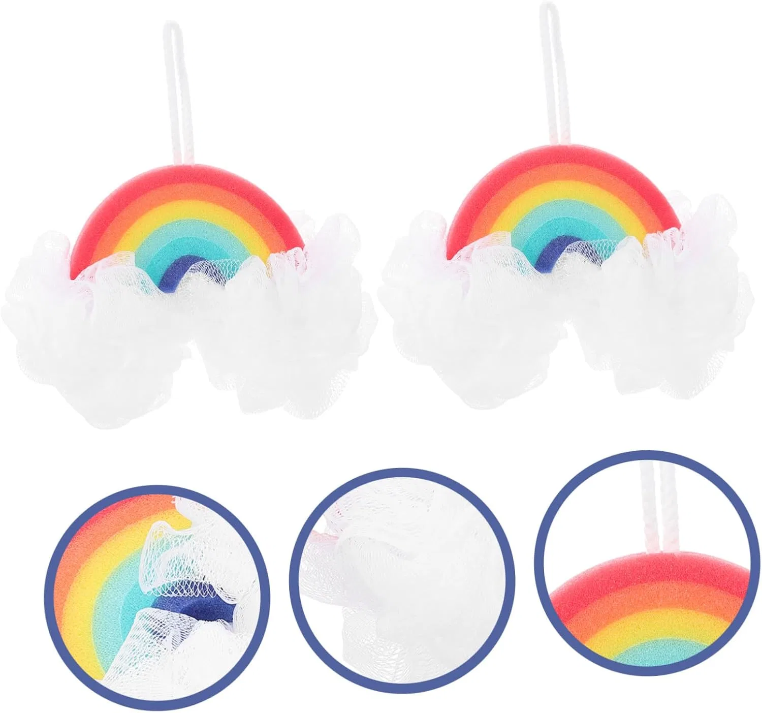 Набор мочалок для душа Regenbogen, 2 шт, IWOWHERO, 20x15x7 см — фото 4