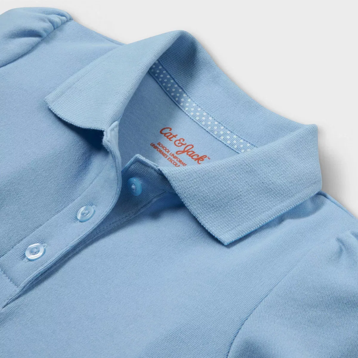 Детское поло для девочек с коротким рукавом Cat & Jack, Light Blue — фото 3