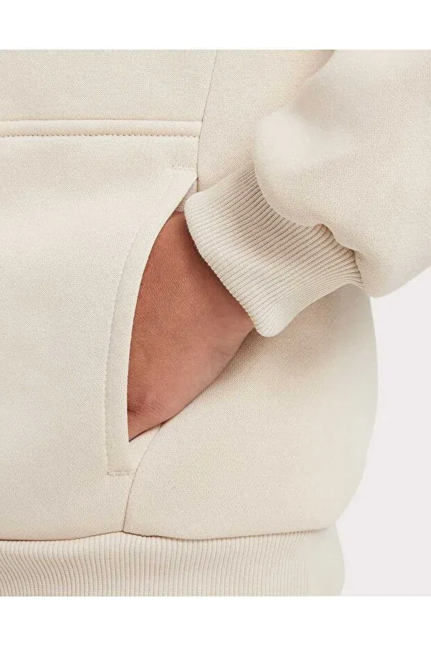 Детское худи с капюшоном из флиса для девочек Club fleece Nike, Beige — фото 3